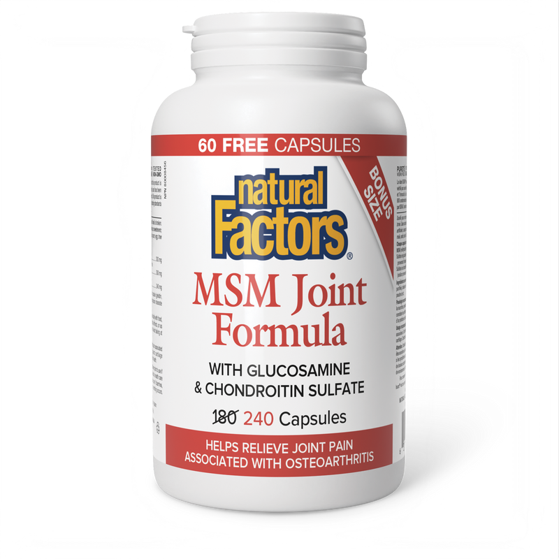 Natural Factors MSM Joint Formula Bonus Size 240 Caps