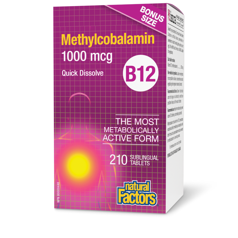 Natural Factors B12 Methylcobalamine 1000mcg 180+30 Tabs