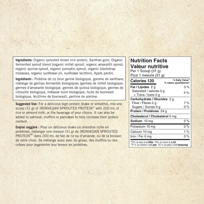 Iron Vegan Sprouted Protein Unflavoured 500g