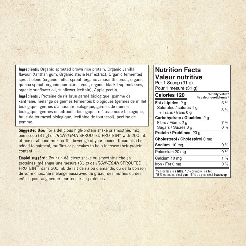 Iron Vegan Sprouted Protein Vanilla 500g