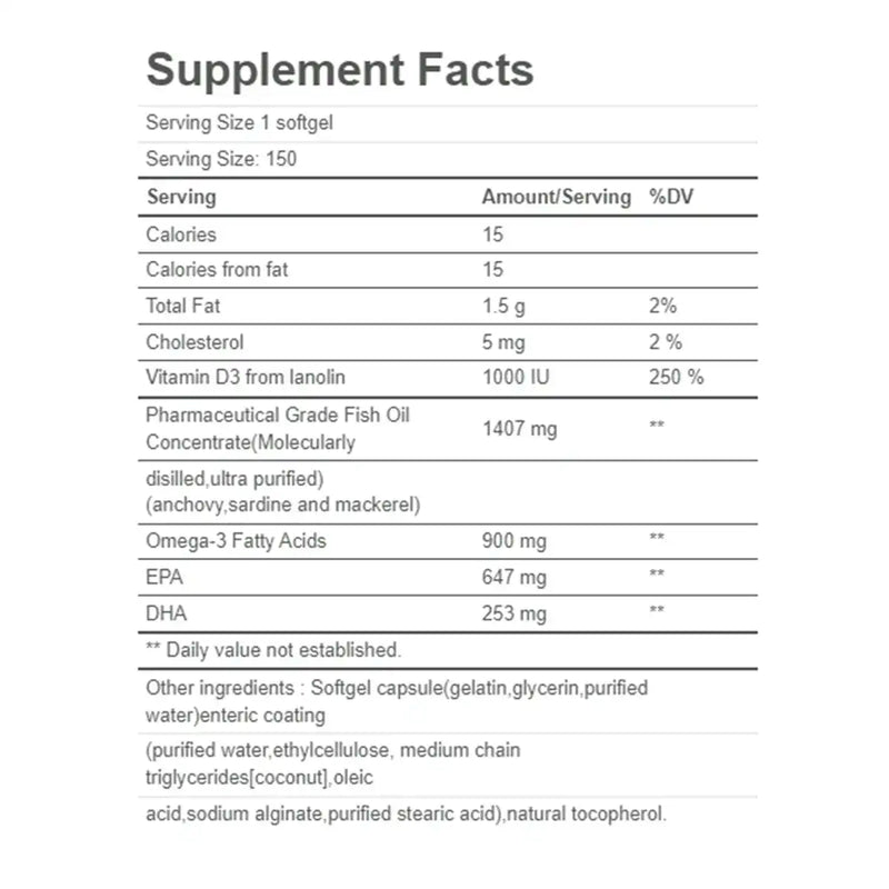 Natural Factors Rx Omega-3 Maximum Triple Strength 900mg 150 Softgels