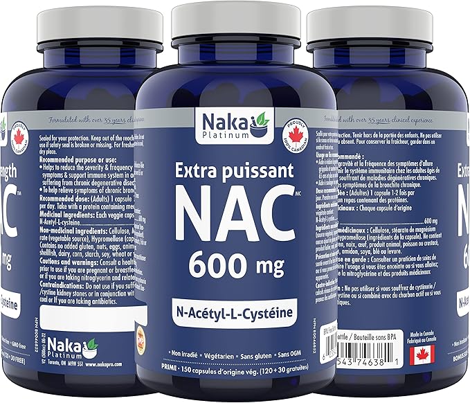 Naka Platinum Nutri NAC 600MG 150 Caps Bonus Size