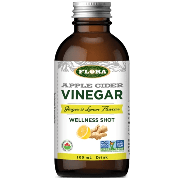Flora Apple Cider Vinegar Ginger & Lemon 100 & 500ml Supplements at Village Vitamin Store