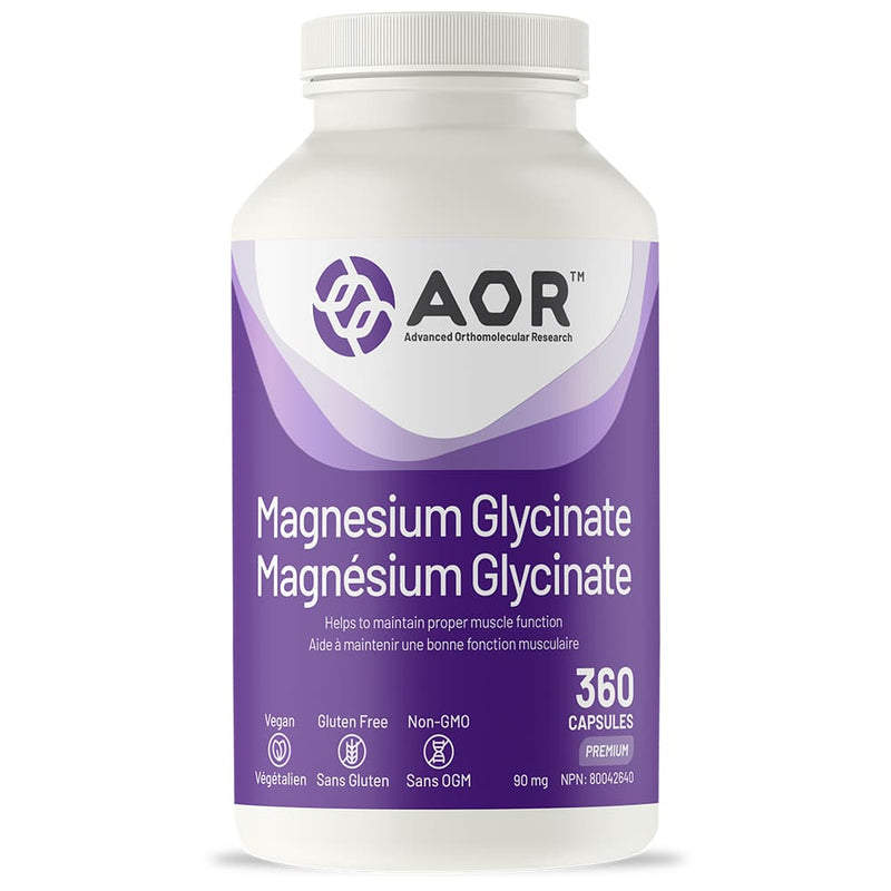 AOR Magnesium Glycinate | Vegan | Non-GMO | Gluten Free 360 Capsules
