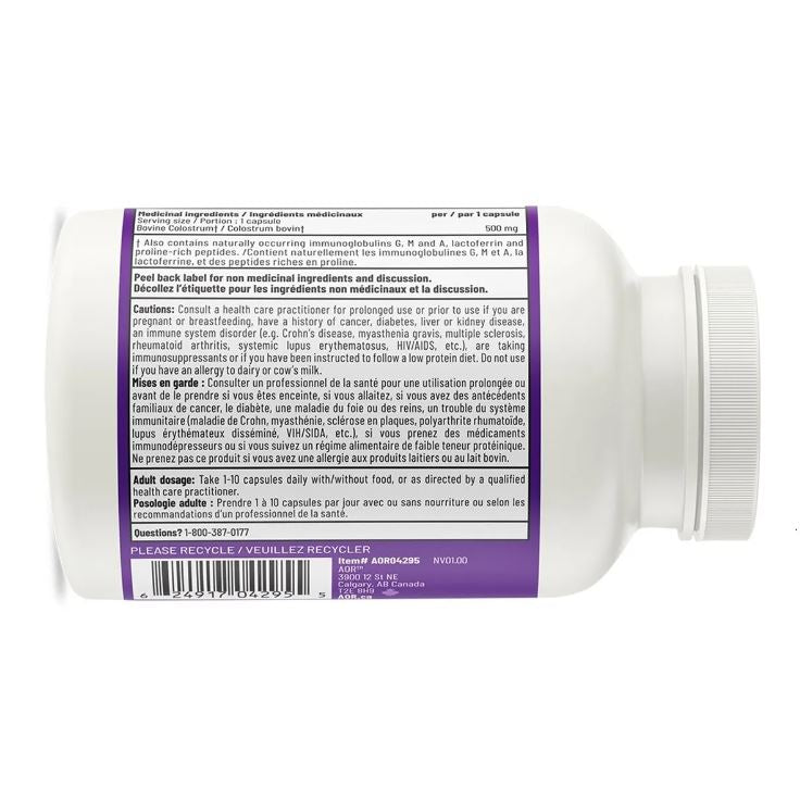 AOR All-Life Colostrum 500mg 120 Veggie Caps Supplements at Village Vitamin Store