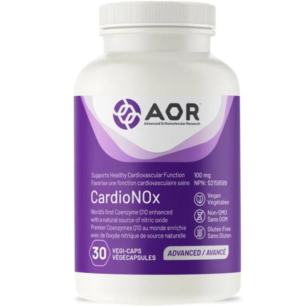 AOR Cardio NOX 100mg 30 Veggie Caps Supplements - Cardiovascular Health at Village Vitamin Store