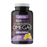 AquaOmega Omega-3 5x Ultimate Strength DHA 240 Soft gels