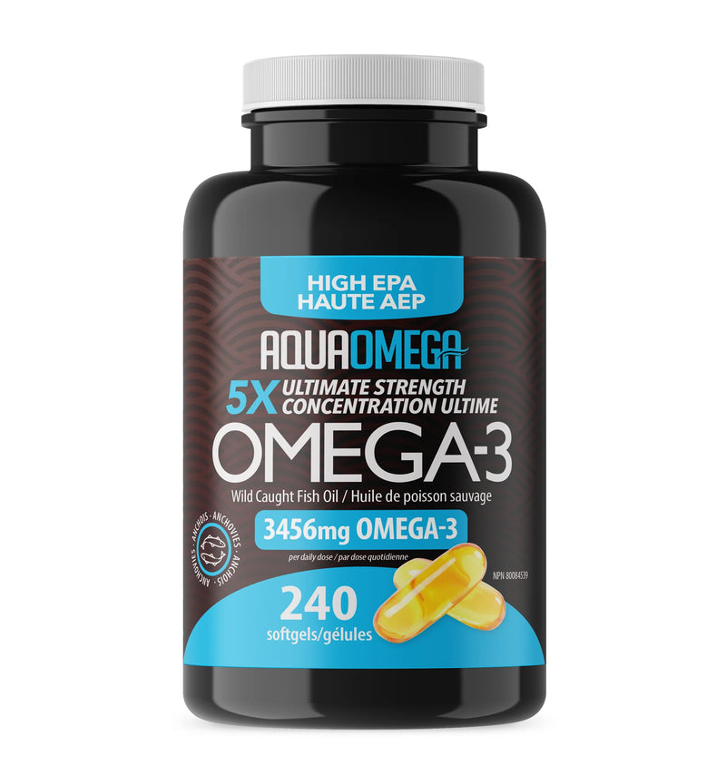 AquaOmega Omega-3 5x Ultimate Strength EPA 240 Soft gels