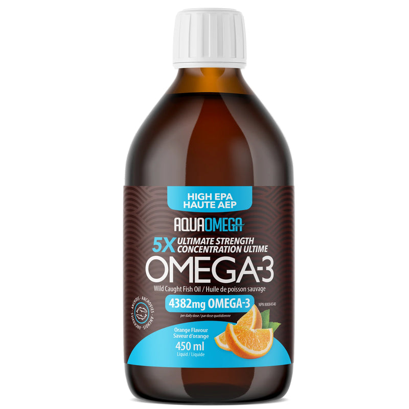 AquaOmega Omega-3 5x Ultimate Strength EPA Orange 450 ml