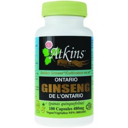 Atkins Ginseng Ontario Ginseng Gin-Ultimate 100 Caps Supplements at Village Vitamin Store