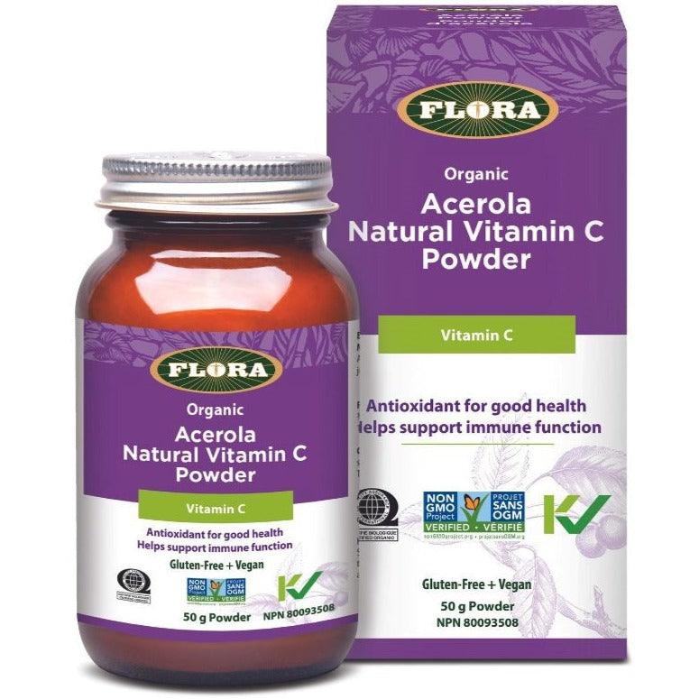 Flora Acerola Natural Vitamin C Powder 50g Vitamins - Vitamin C at Village Vitamin Store