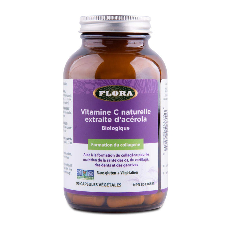 Flora Organic Acerola Vitramin C Gluten Free 90 Vegetarian Capsules
