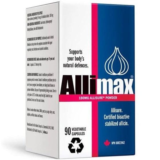 Allimax - Stabilized Allicin, 180mg (90 vegetarian capsules) Cough, Cold & Flu at Village Vitamin Store