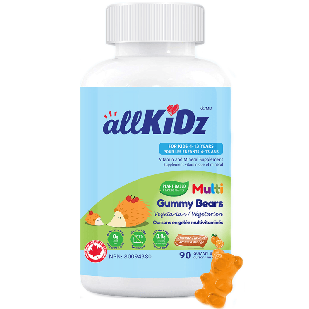 Allkidz Naturals Multi Gummy Bears Orange 90 Vegetarian Gummies Supplements - Kids at Village Vitamin Store