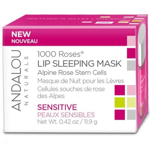 Andalou Naturals 1000 Roses Sensitive Lip Sleeping Mask 11.9g Face Mask at Village Vitamin Store