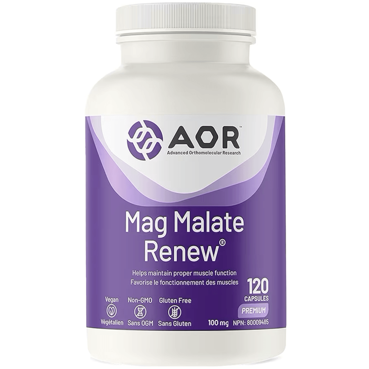 AOR Mag Malate Renew 120 Caps Minerals - Magnesium at Village Vitamin Store