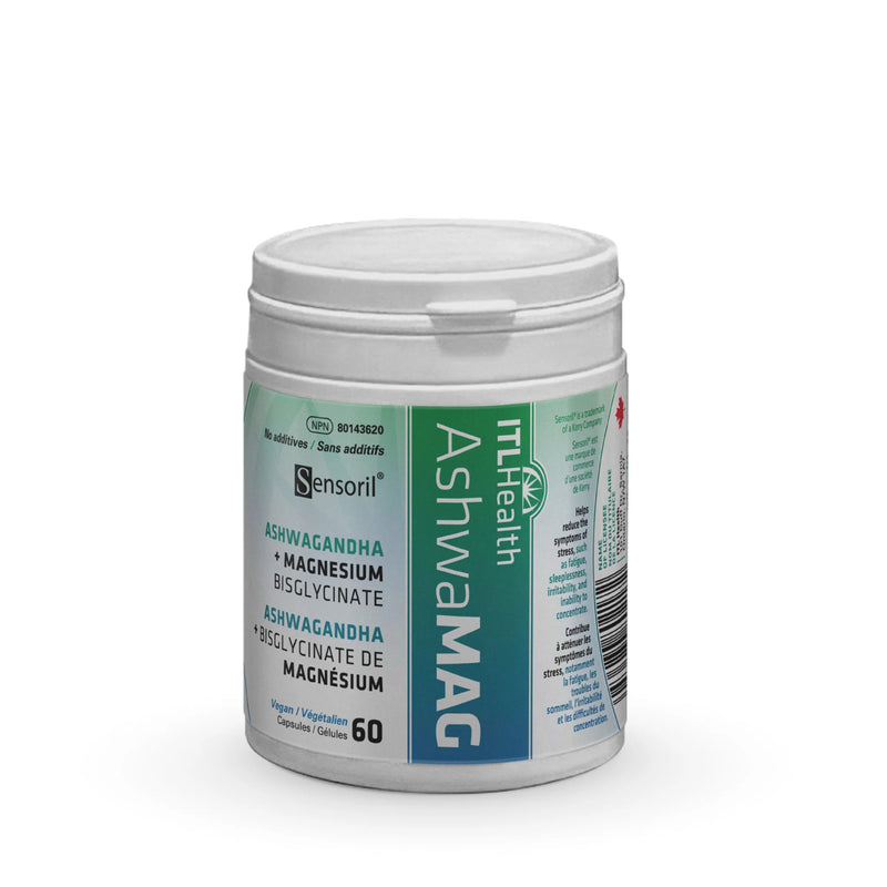 ITL Health AshwaMAG Ashwagandha + Magnesium Bisglycinate 60 Vegan Capsules