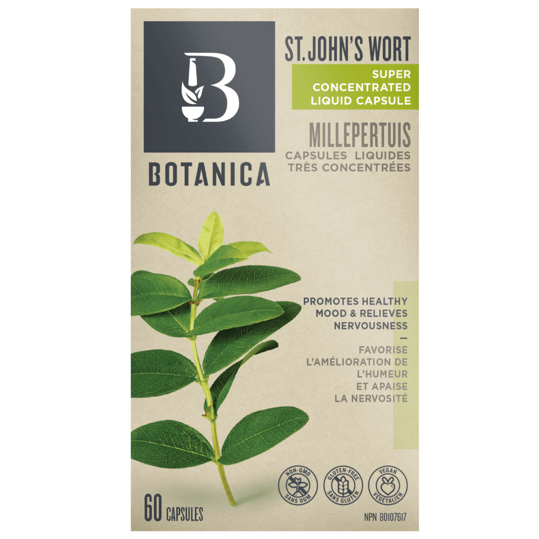 Botanica St. John's Wort Liquid Caps - 60 Caps Supplements - Stress at Village Vitamin Store