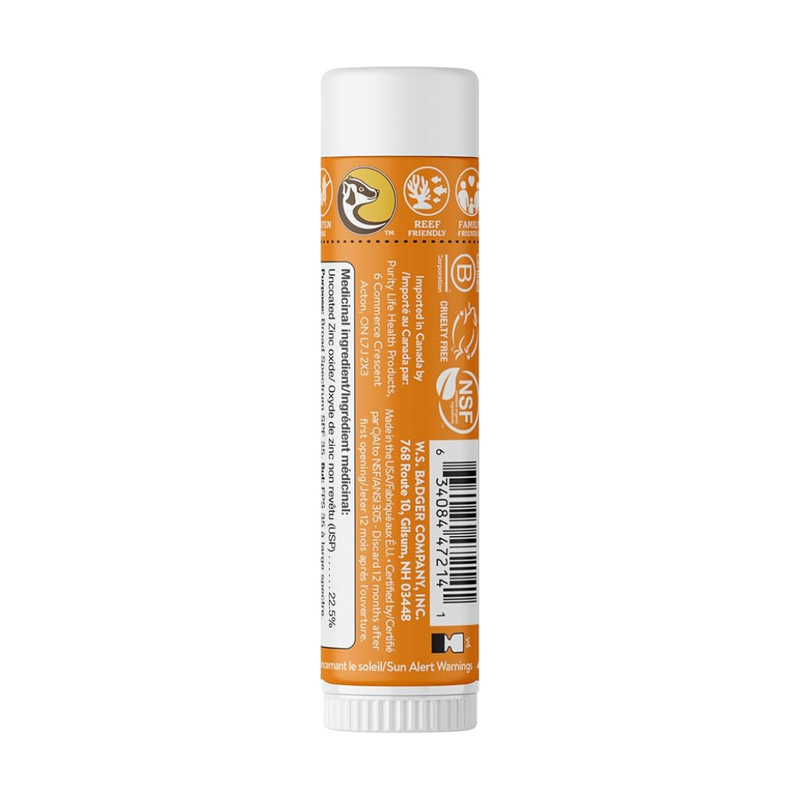 Badger Active Mineral Sunscreen Face Stick SPF35 Tangerine & Vanilla - 18g