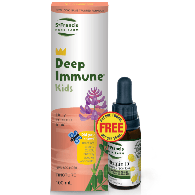 St. Francis Deep Immune Kids+Vitamin D 100+15mL Supplements - Kids at Village Vitamin Store