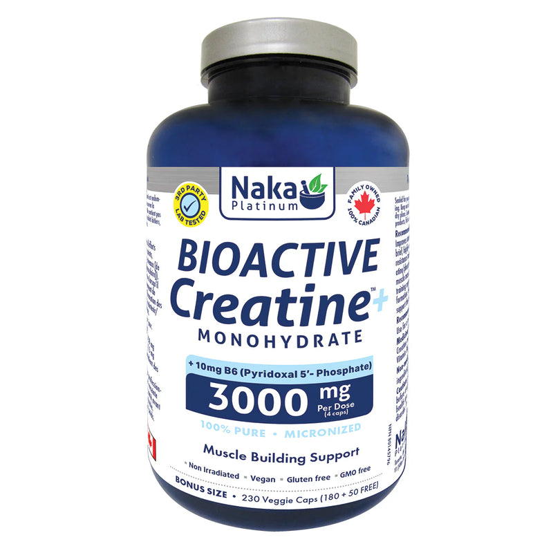 Naka Platinum Bioactive Creatine Monohydrate 3000mg Bonus Pack 230 Capsules