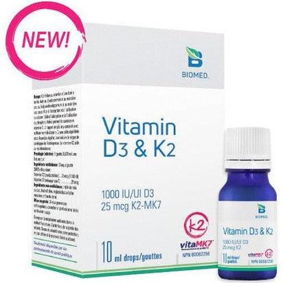 Biomed Vitamin D3 & K2 10 ml Drops Vitamins - Vitamin D at Village Vitamin Store