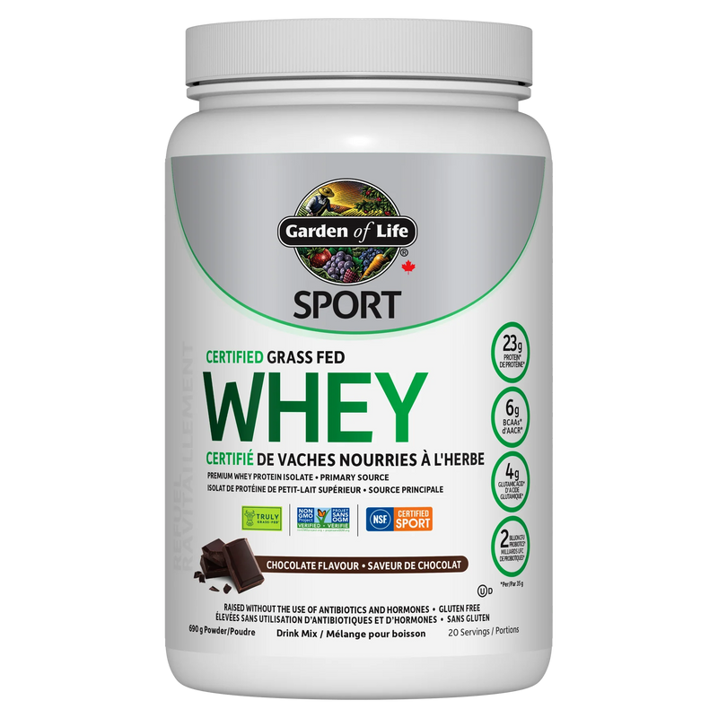 Garden of Life Sport Whey 690g Chocolate Certified Grass Fed