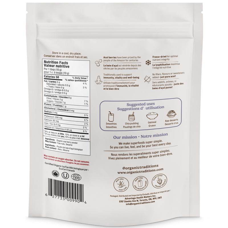 Organic Traditions Organic Acai Berry Powder 100g