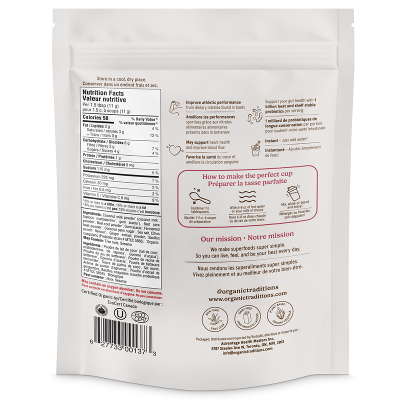 Organic Traditions Beet Latte Powder 150g