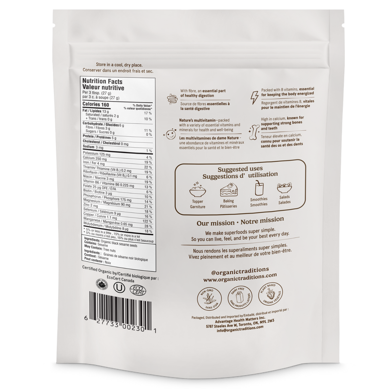 Organic traditions Black Sesame Seeds 227g