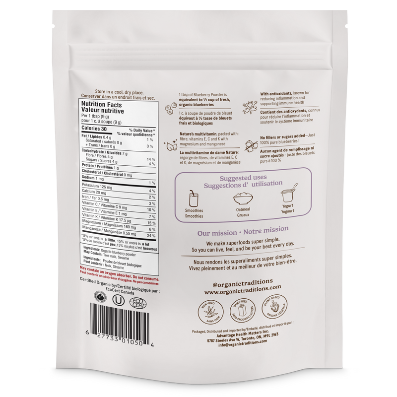 Organic Traditions Organic Blueberry Powder 100g