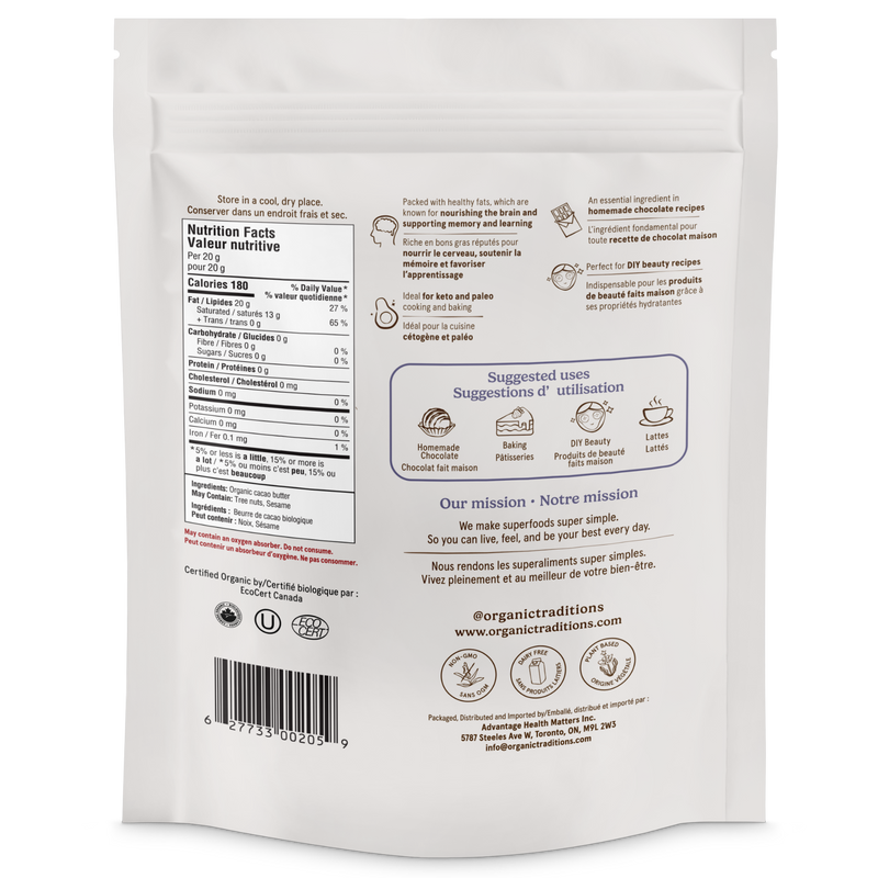 Organic Traditions Cacao Butter 227g