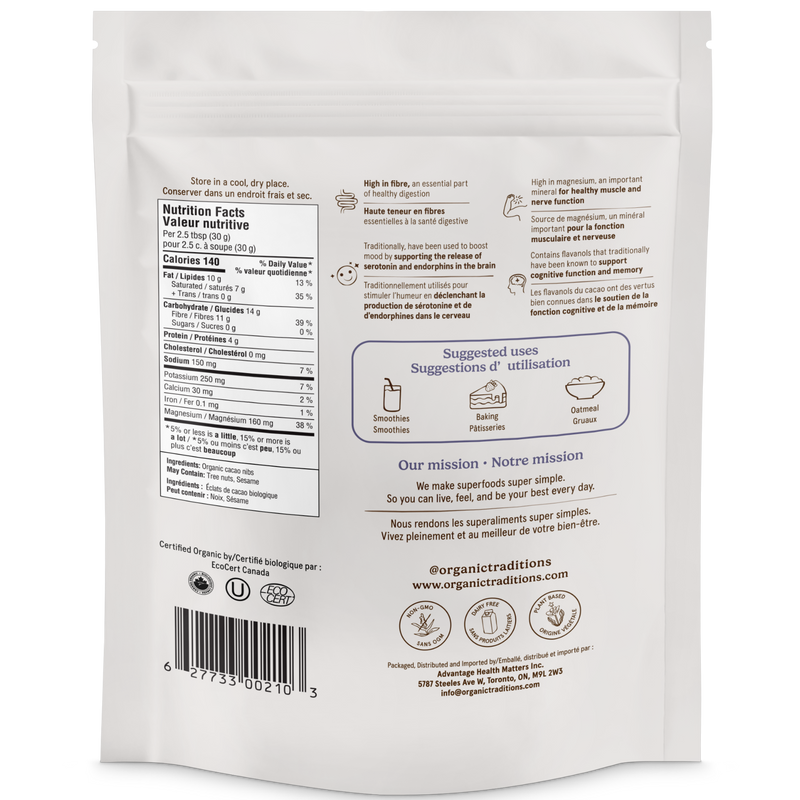 Organic Traditions Cacao Nibs 227G