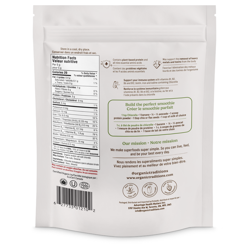 Organic Traditions Organic Chlorella Powder 150g