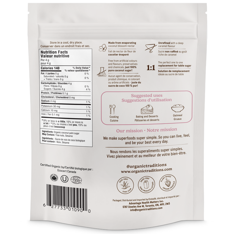Organic Traditions Coconut Palm Sugar 454g