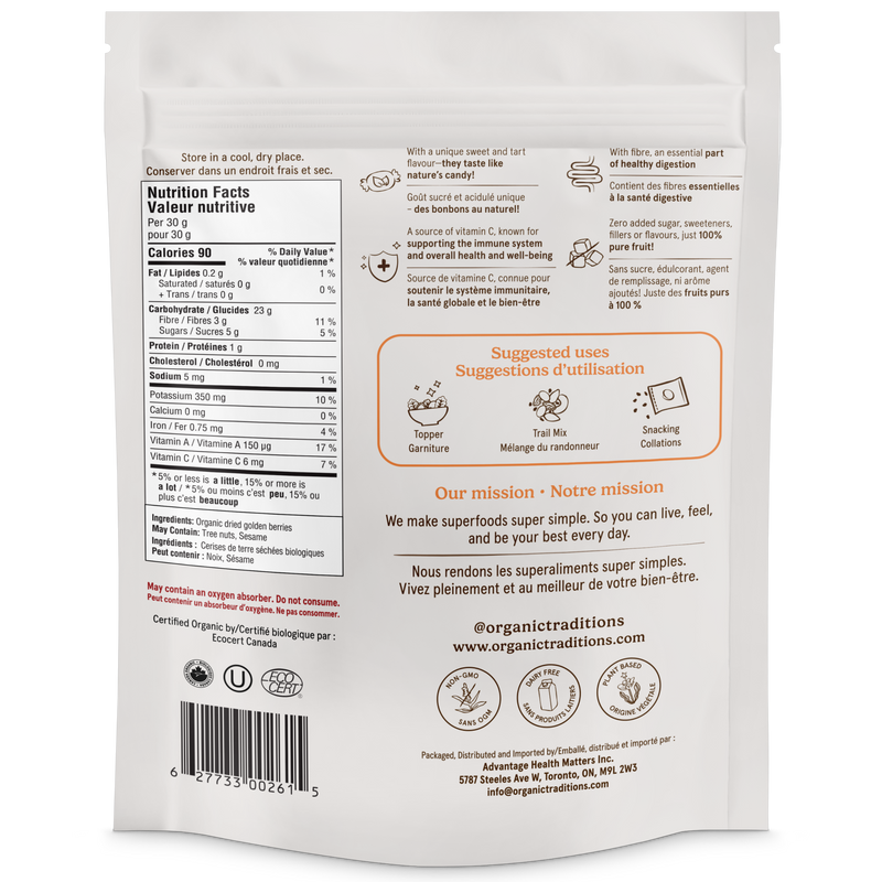 Organic Traditions Organic Golden Berries 454g