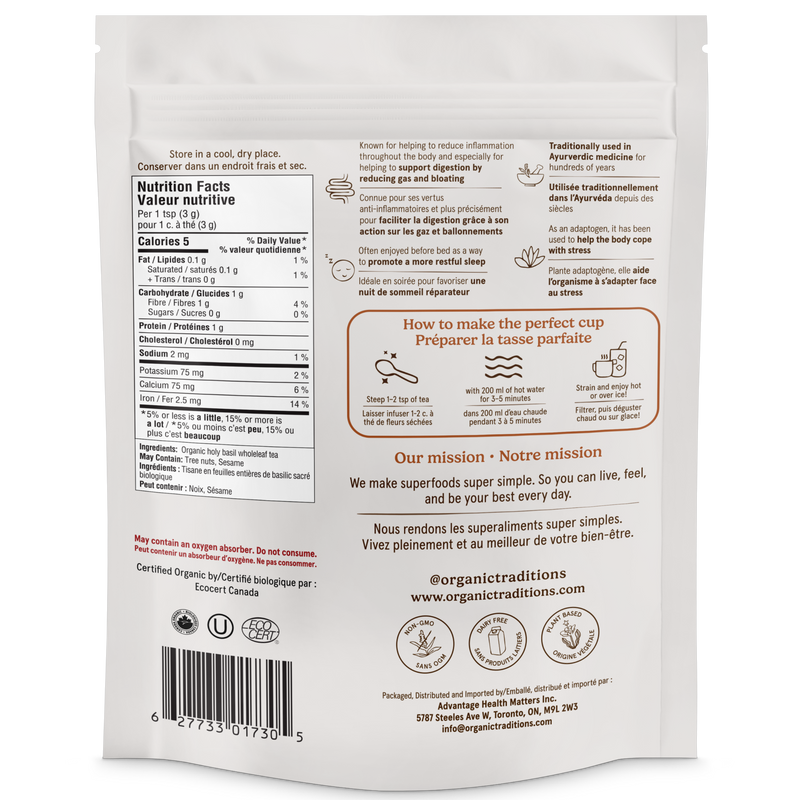 Organic Traditions Organic Holy Basil Tea 150g