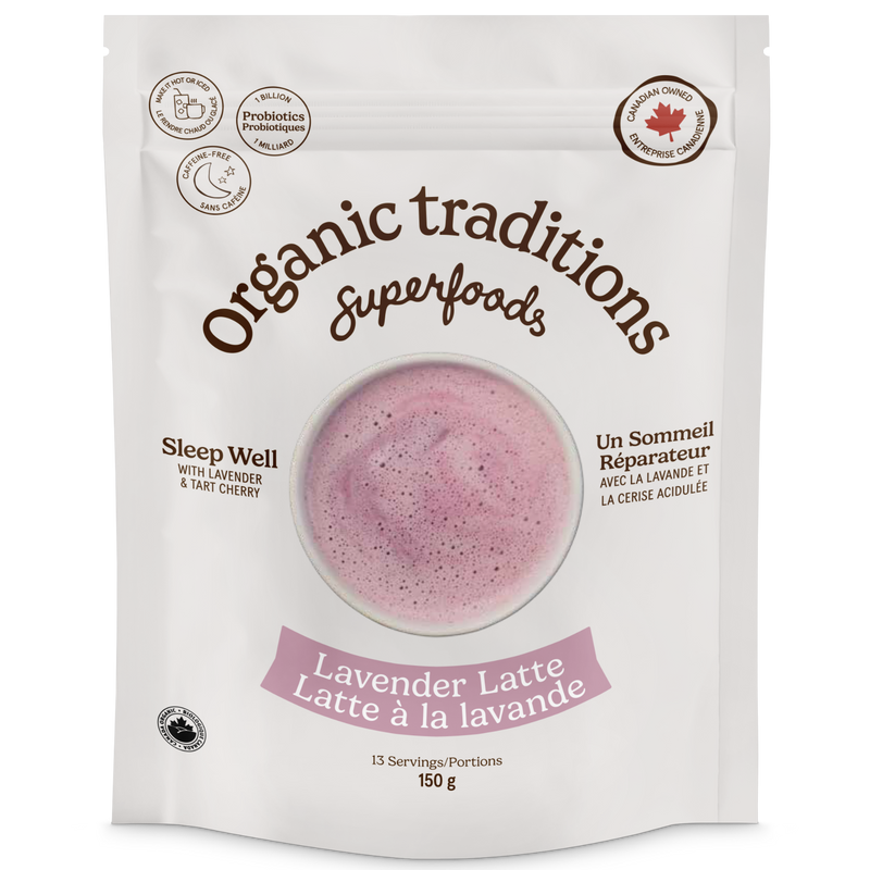 Organic Traditions,  Lavender Latte 150g 13 Servings