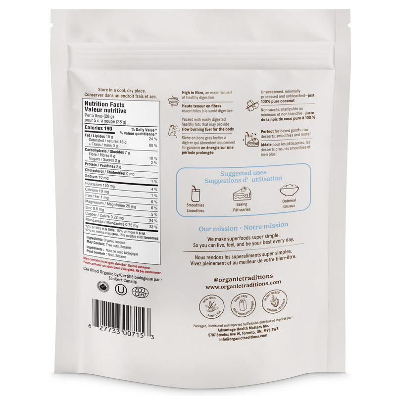 Organic Traditions Organic Shredded Coconut 190g