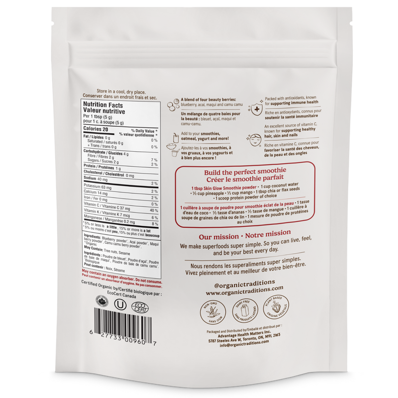 Organics Traditions Skin Glow Smoothie (Previously Antioxidant Berry Blast) 100g