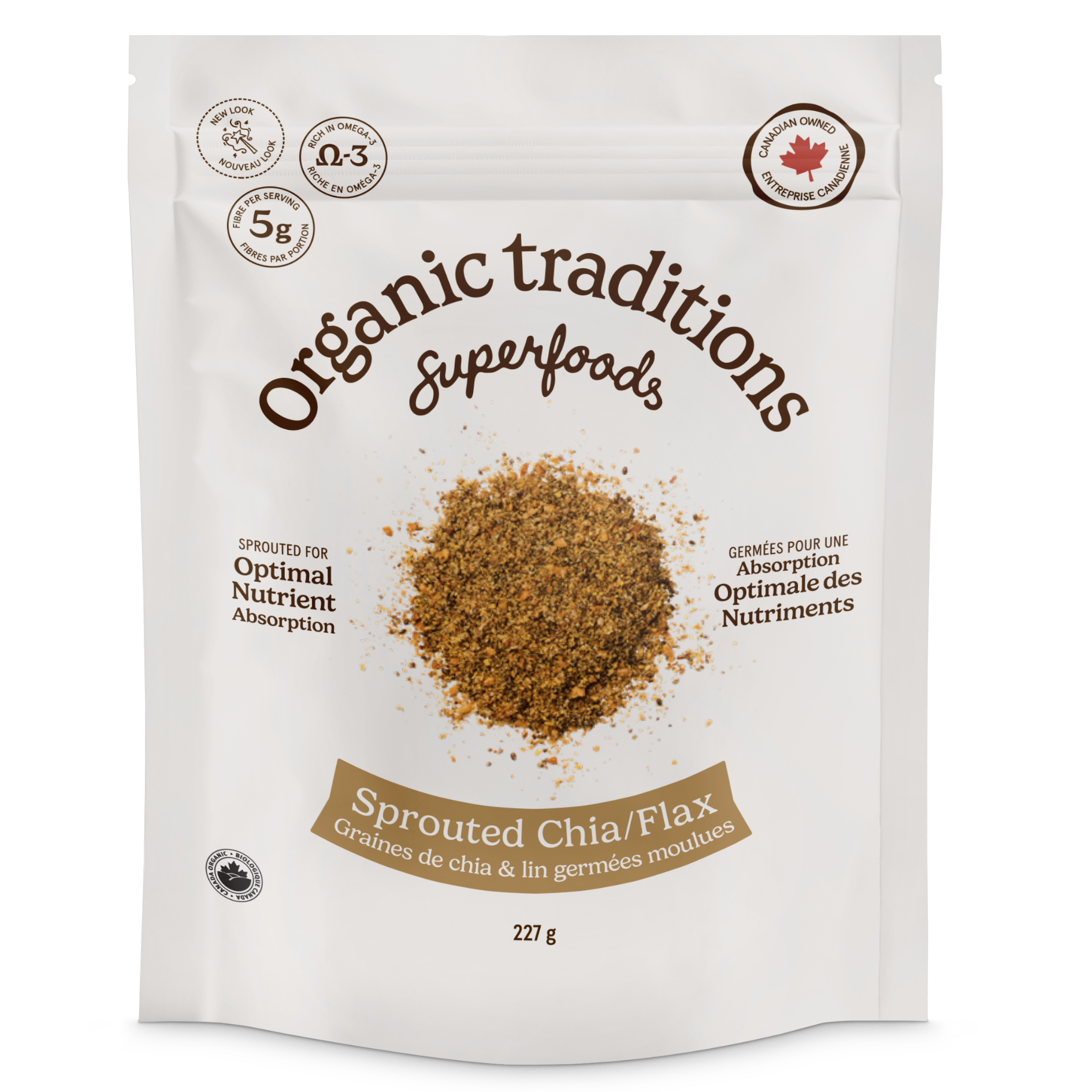 Organic Traditions Sprouted Chia Flax Powder 227g — Village Vitamin Store