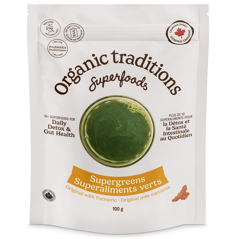Organic Traditions  Supergreens with Turmeric and Probiotics 100g