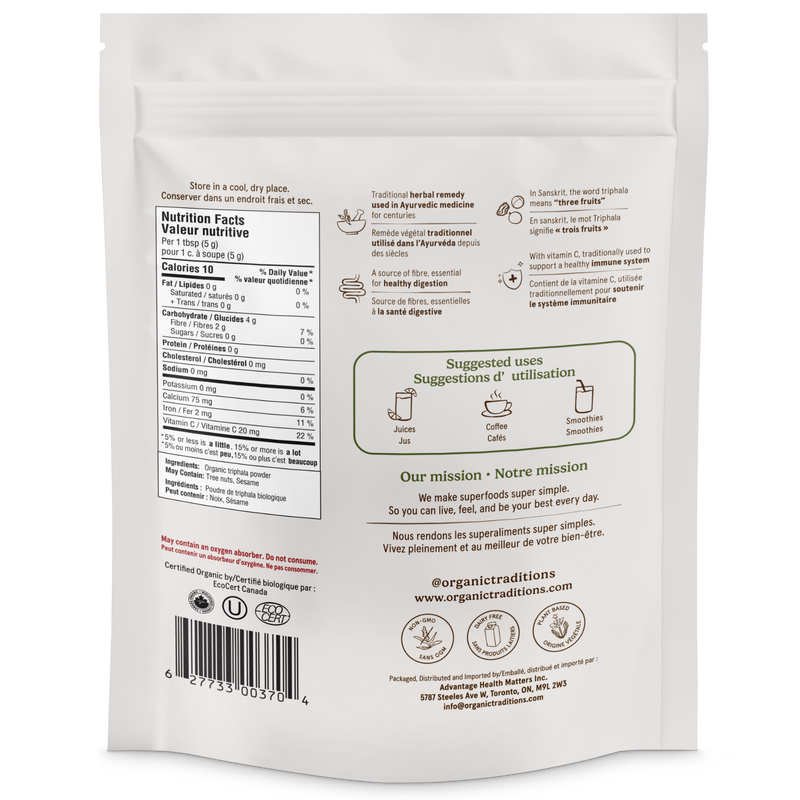 Organic Traditions Organic Triphala Powder 200g