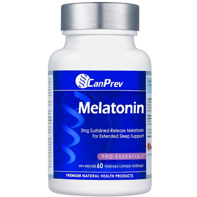CanPrev Melatonin 3mg 60 Veggie Caps Supplements - Sleep at Village Vitamin Store