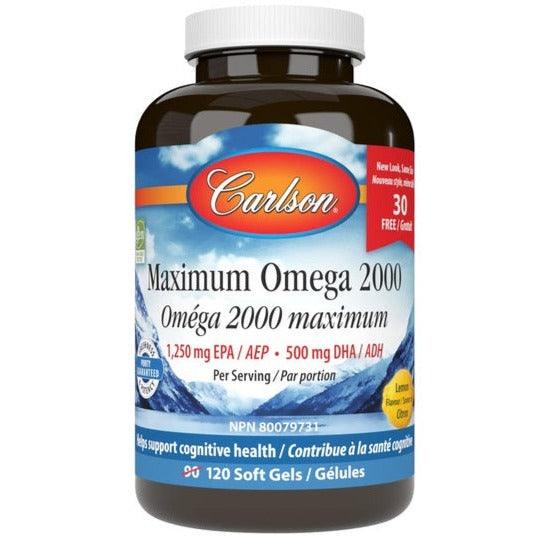 Carlson's Maximum Omega 2000 120 Softgels Supplements - EFAs at Village Vitamin Store