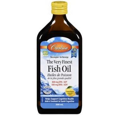 Carlson's Norwegian The Very Finest Fish Oil Natural Lemon 500 ml Supplements - EFAs at Village Vitamin Store