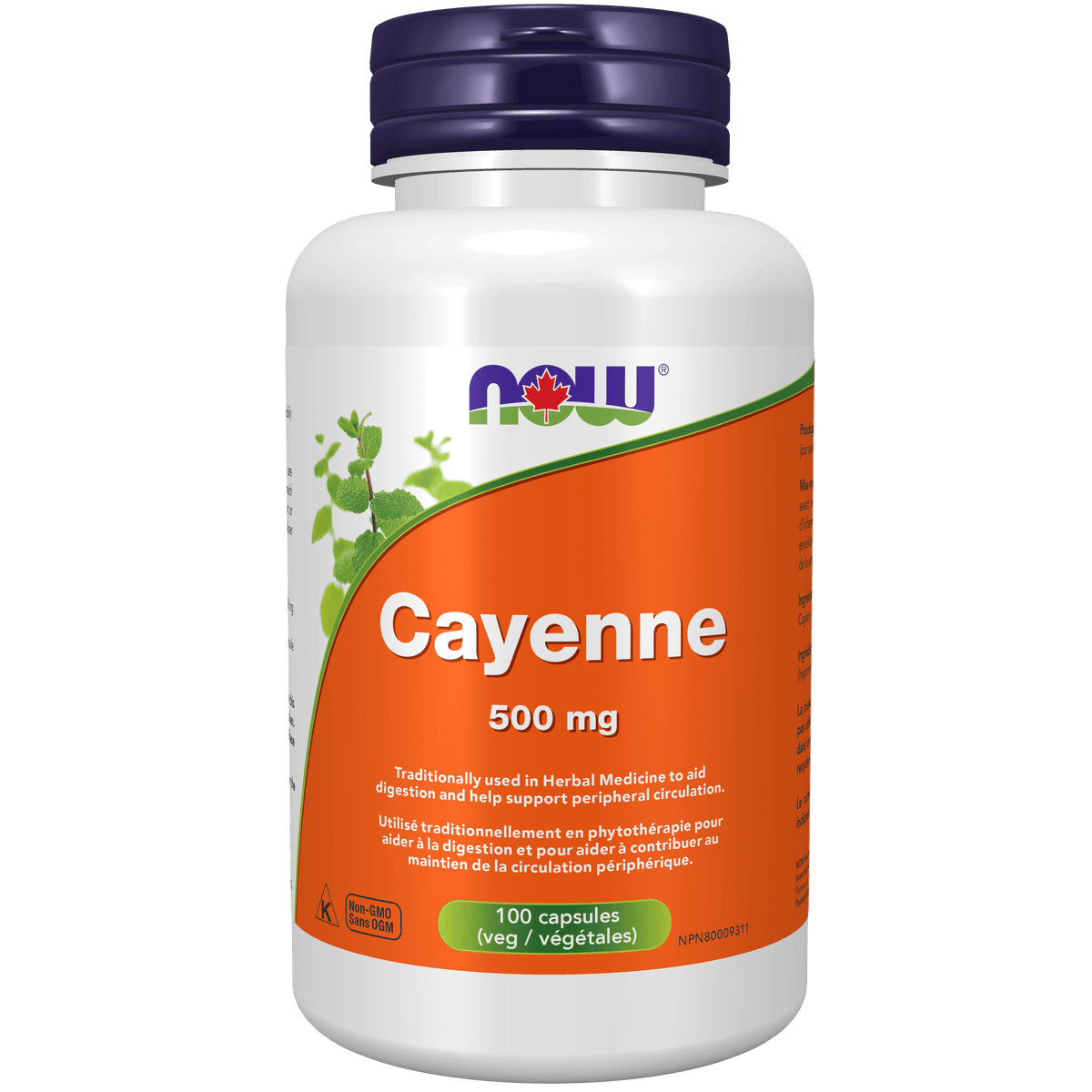 NOW Cayenne 500 mg 100 Veggie Caps Supplements - Digestive Health at Village Vitamin Store