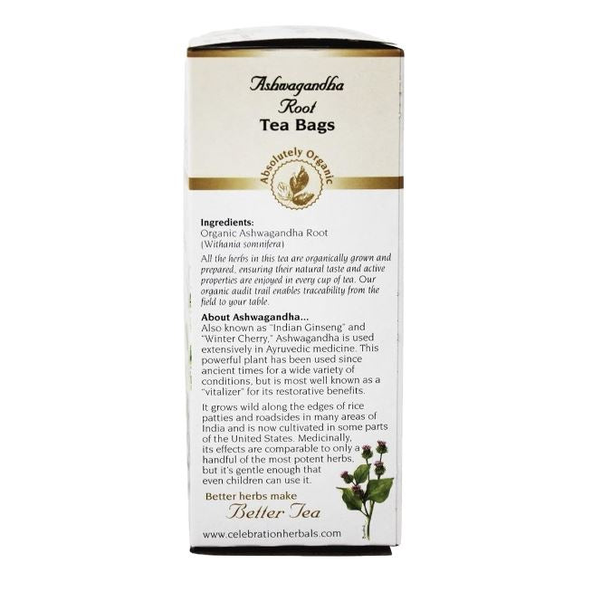 Celebration Herbals Organic Ashwagandha Tea 24 Tea Bags Food Items at Village Vitamin Store