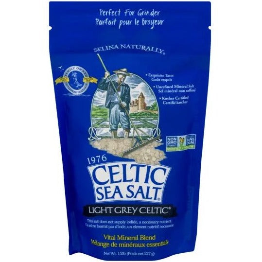 Celtic Sea Salt Light Grey Bag 227g *Limit of 3 Per Order* Food Items at Village Vitamin Store
