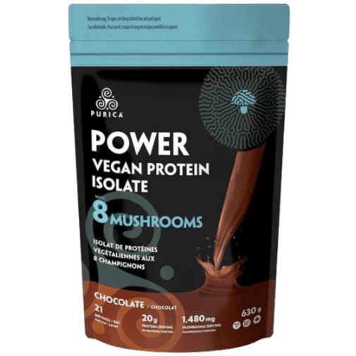 Purica Vegan Protein with 8 Mushrooms Chocolate flavour 630g Supplements - Protein at Village Vitamin Store